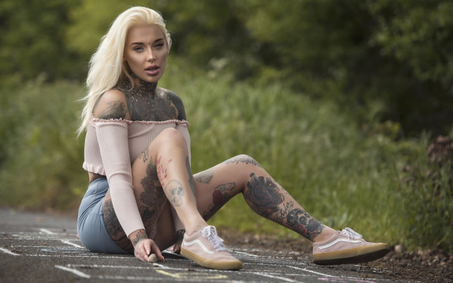 Outdoor woman blonde bbc